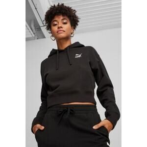 NWT Puma Better Classics Cropped Hoodie Womens Size M in Black